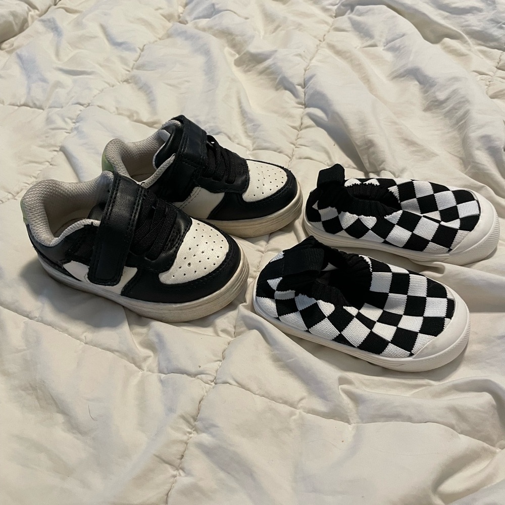 Black and white toddler sneakers